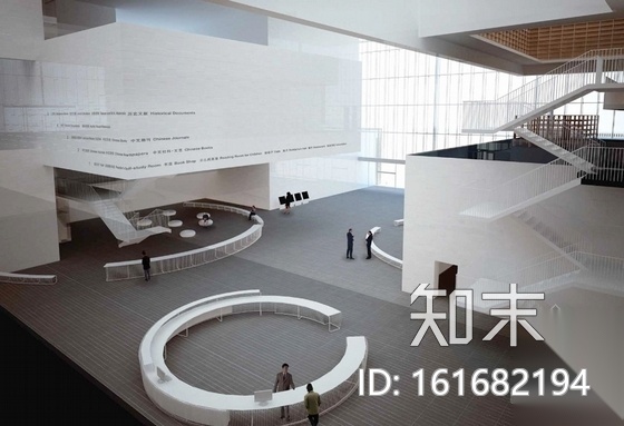 [天津]省级现代时尚大气的图书馆室内施工图（含方案图）cad施工图下载【ID:161682194】