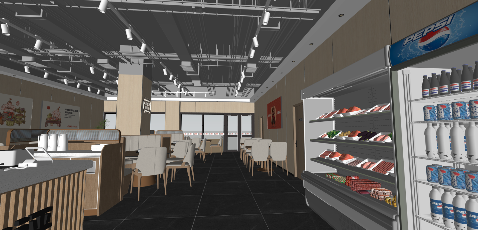 现代火锅店SU模型下载【ID:1215948514】