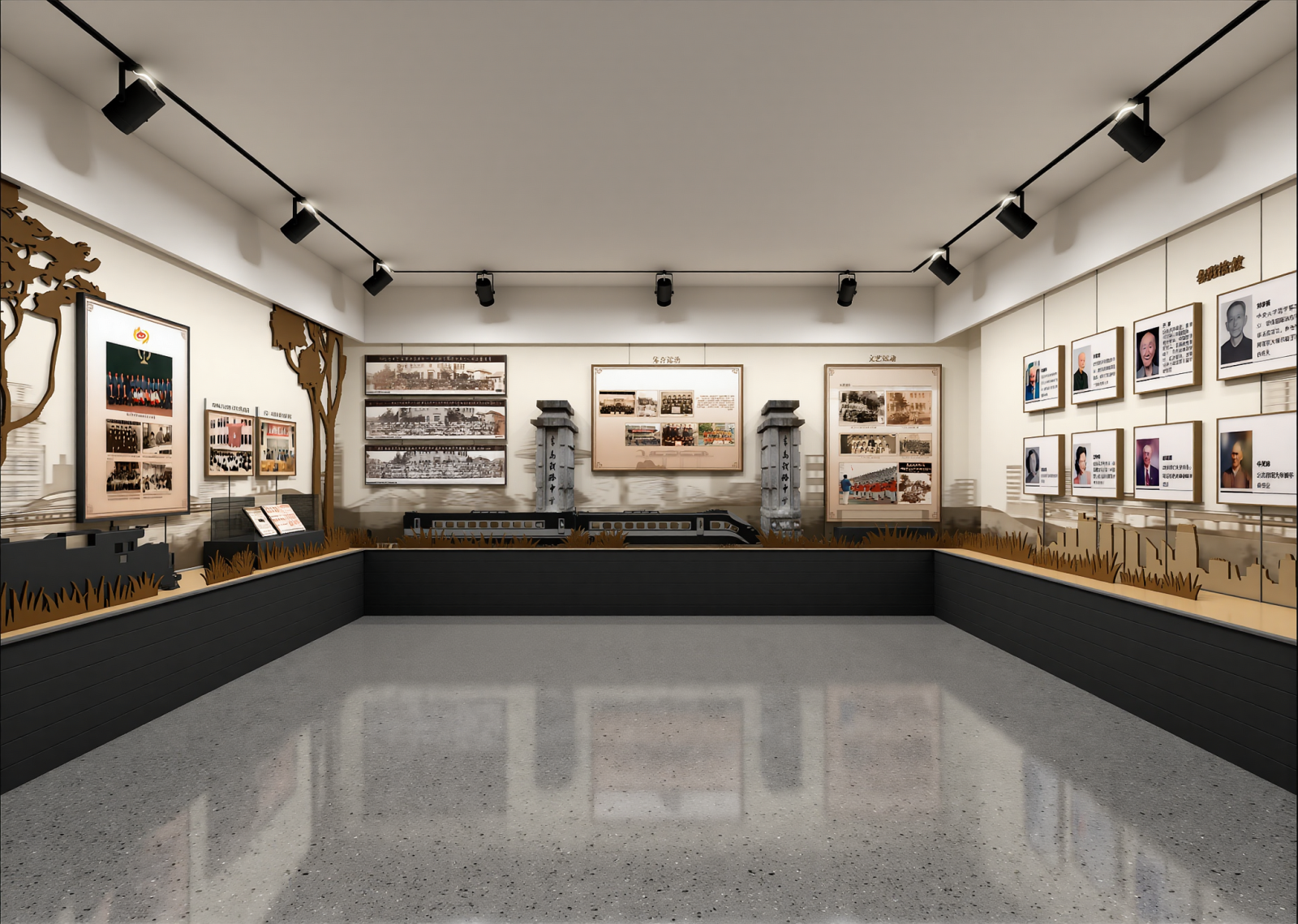 新中式企业文化展厅3D模型下载【ID:1215084649】