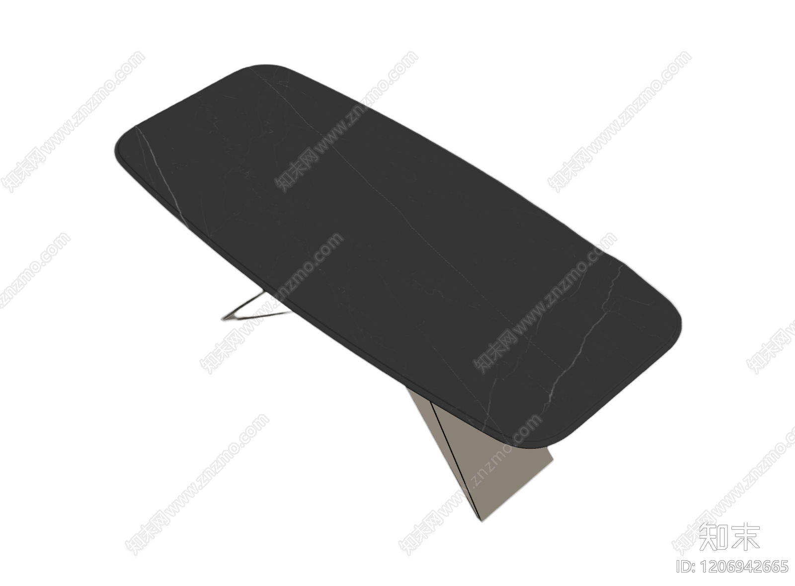 黑玻X形桌3D模型下载【ID:1206942665】