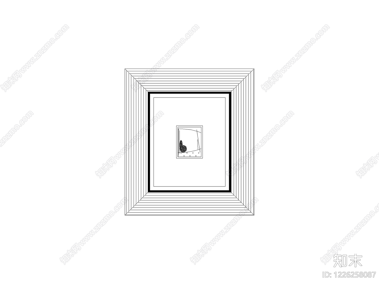 陈设类立面挂画cad施工图下载【ID:1226258087】