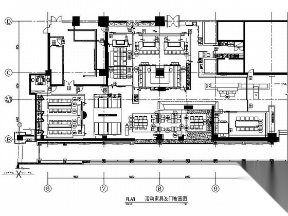 [北京]豪华五星级饭店现代风格日本餐厅装修施工图施工图下载【ID:160710132】