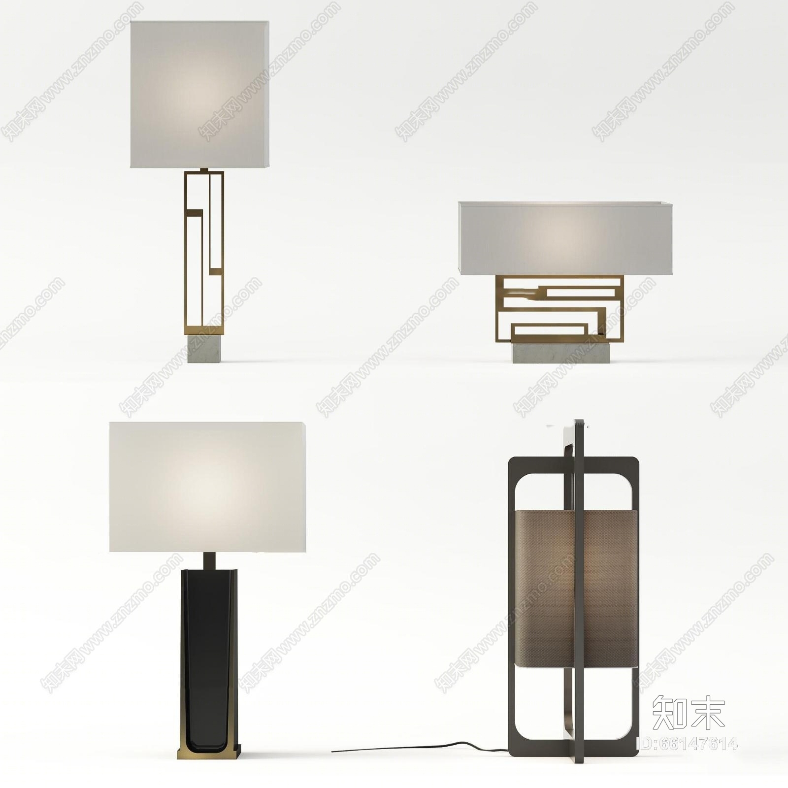 现代金属台灯3D模型下载【ID:66147614】