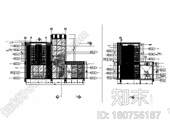 [湖南]高档现代四居室样板房室内装修施工图cad施工图下载【ID:180756187】