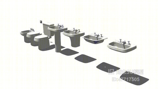 卫浴小件组合SU模型下载【ID:47717505】
