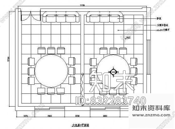 图块/节点餐厅包房平面布置图4cad施工图下载【ID:832283740】