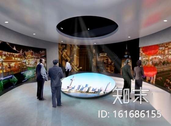 [上海]金融中心体验展厅施工图cad施工图下载【ID:161686155】