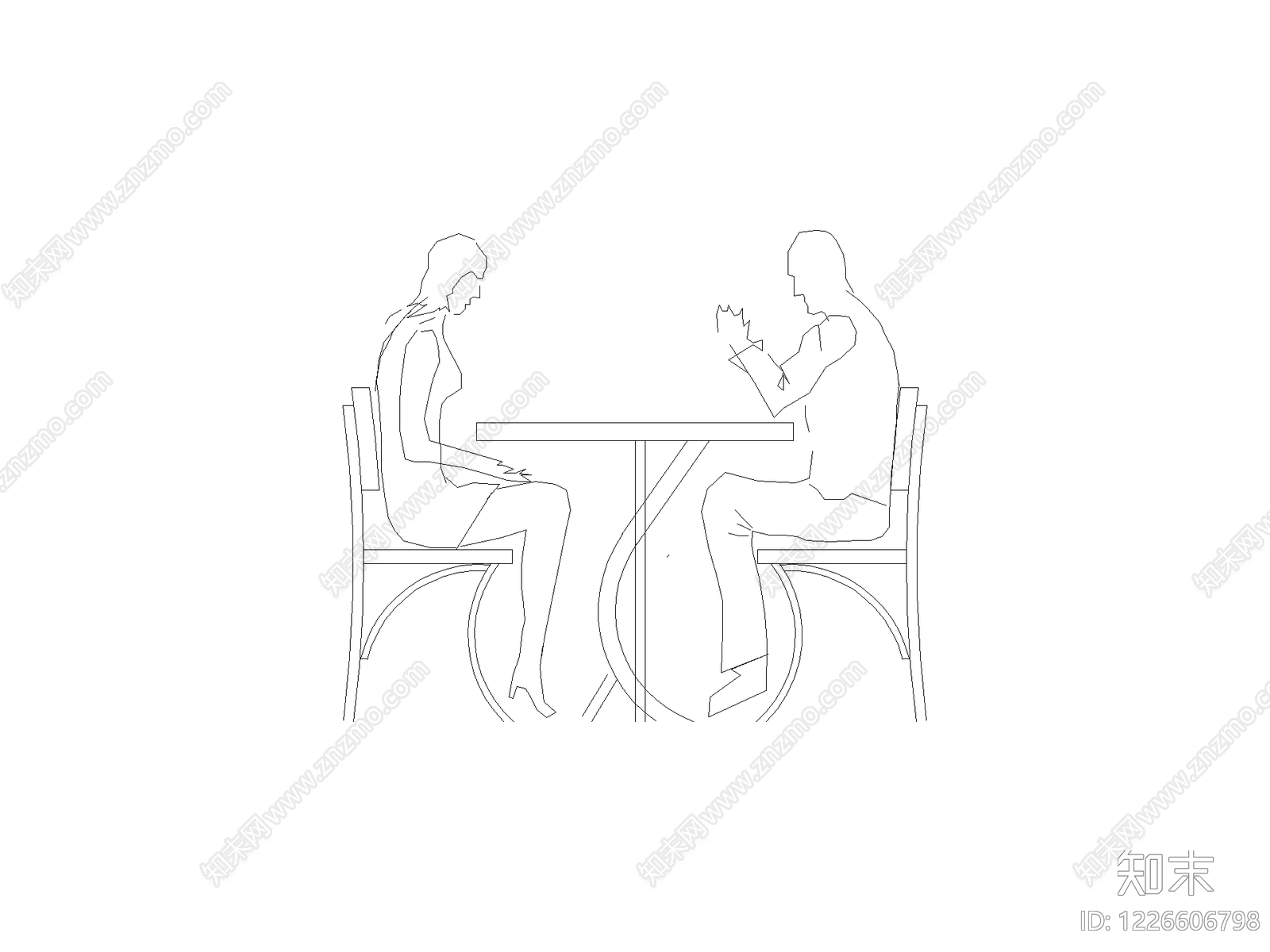 现代人物CAD图纸