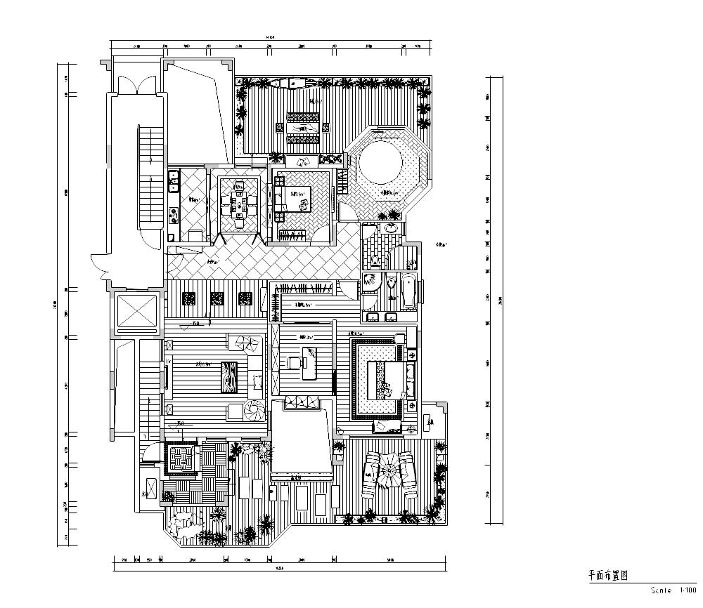 某东南亚风格住宅装修施工图及效果图cad施工图下载【ID:161700112】