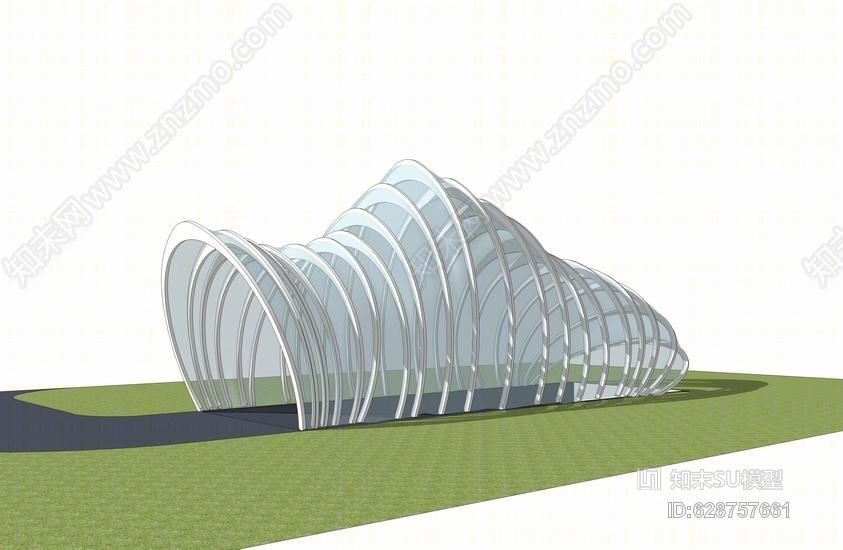 地下车库出入口SU模型下载【ID:628757661】