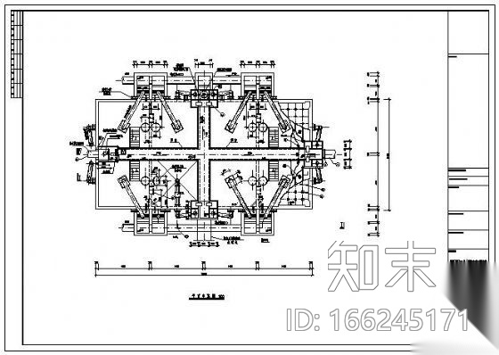 2.5万吨每日重力式无阀滤池cad施工图下载【ID:166245171】