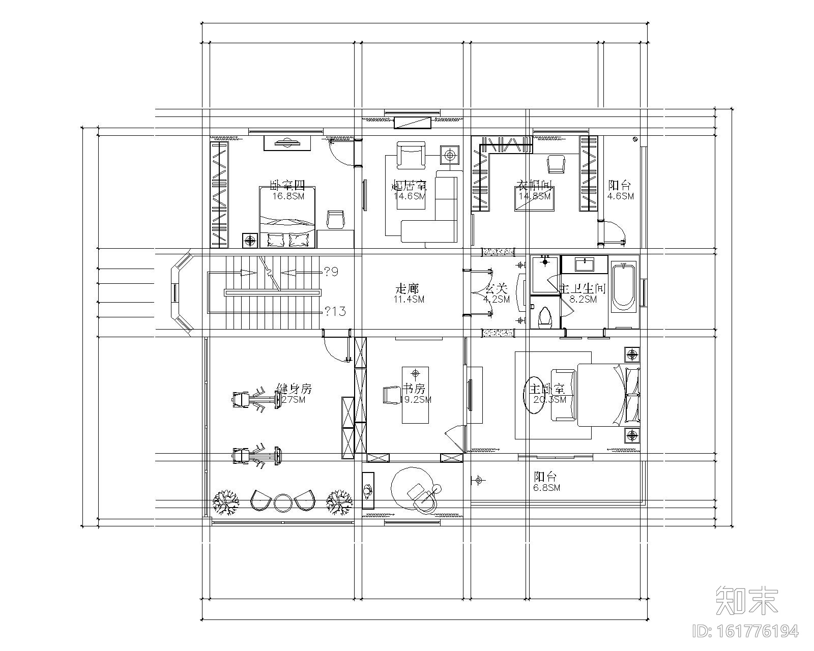 [广东]新中式风格高档三层别墅装饰施工图及效果图cad施工图下载【ID:161776194】