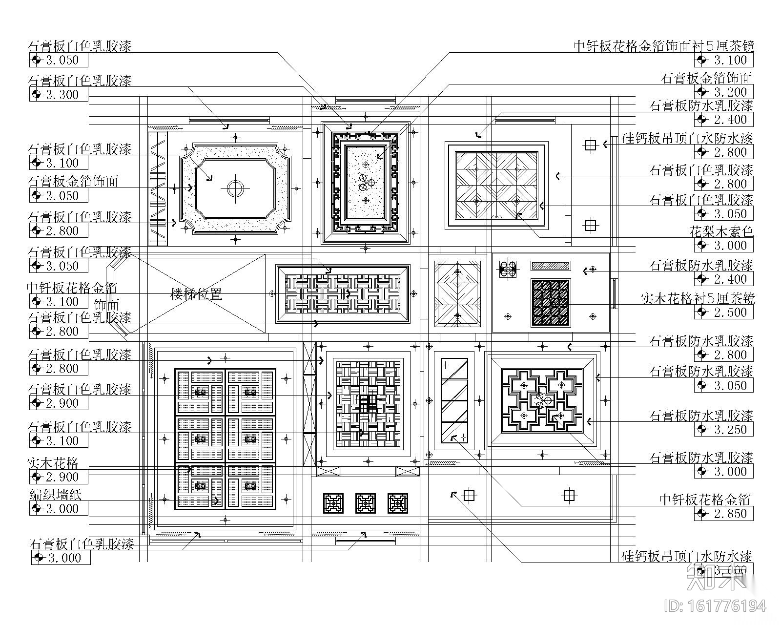 [广东]新中式风格高档三层别墅装饰施工图及效果图cad施工图下载【ID:161776194】