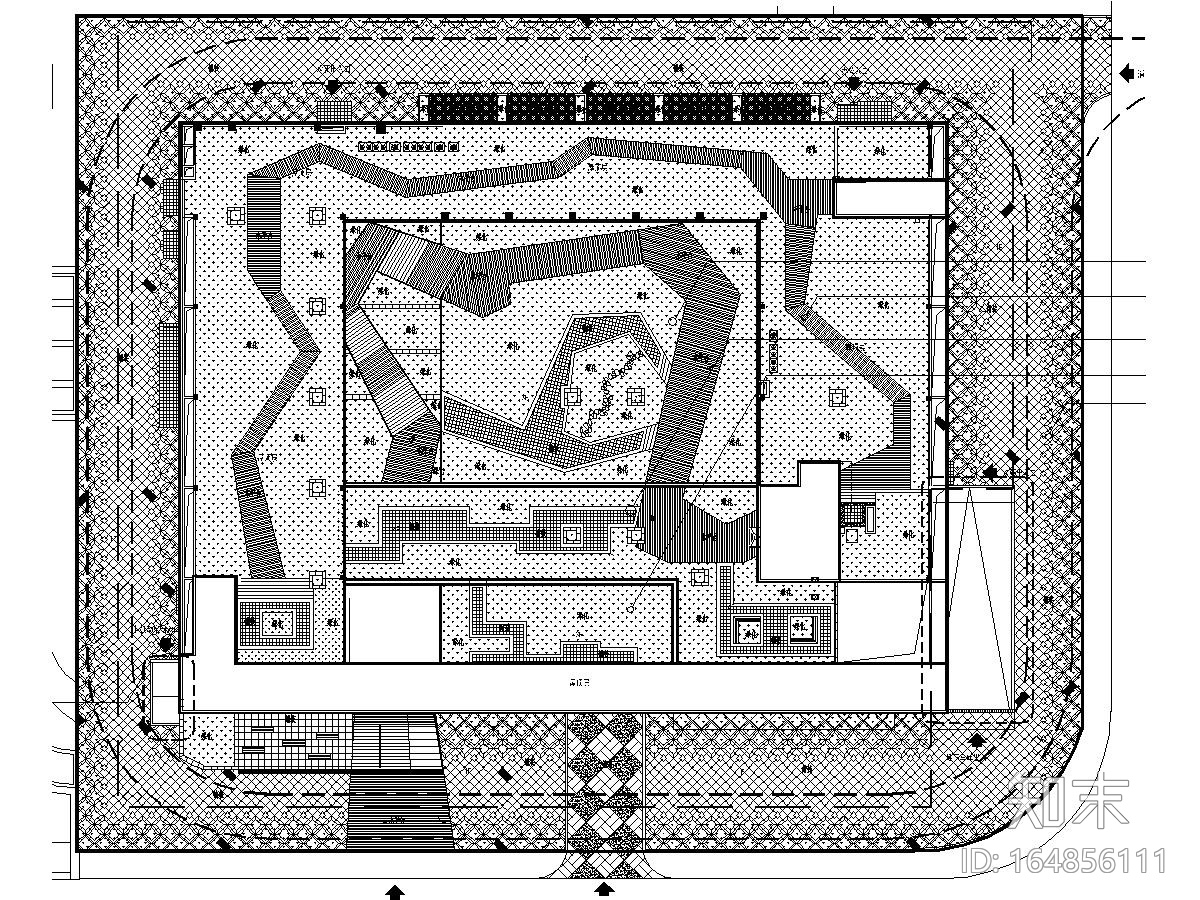 [浙江]城市中心区域规划展示馆景观施工图cad施工图下载【ID:164856111】