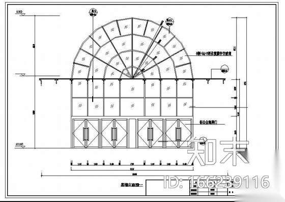 某玻璃幕墙，玻璃雨蓬，椎形采光顶结构设计图cad施工图下载【ID:166239116】