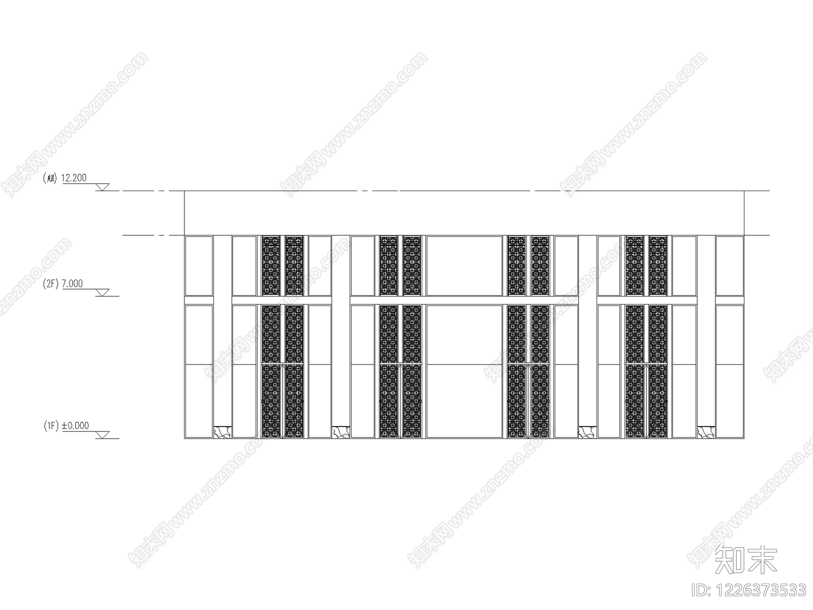 背景墙cad施工图下载【ID:1226373533】