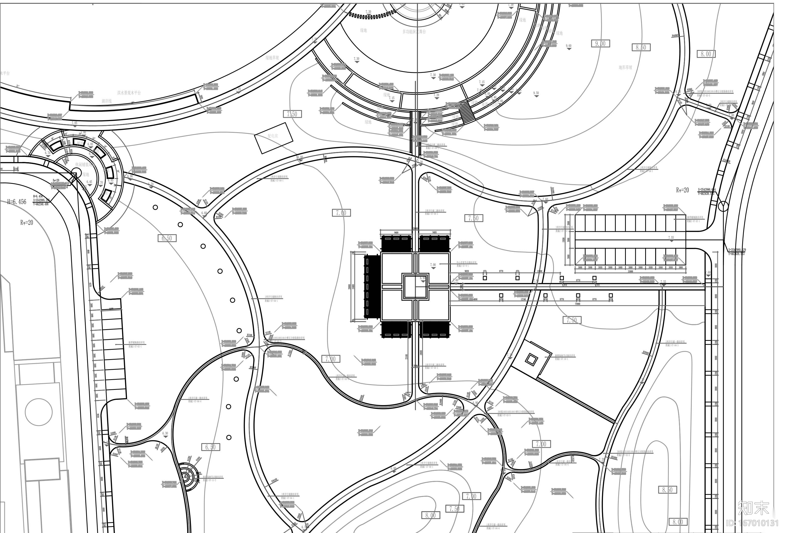 [江苏]丹阳市南片新区公园全套施工图纸（景观施工水电都...施工图下载【ID:167010131】