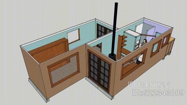 集装箱运输船-2X20SU模型下载【ID:522343009】