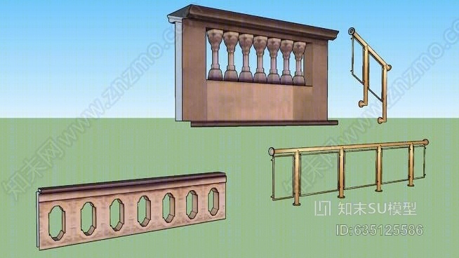 栏杆1（ZGHSU模型下载【ID:635125586】