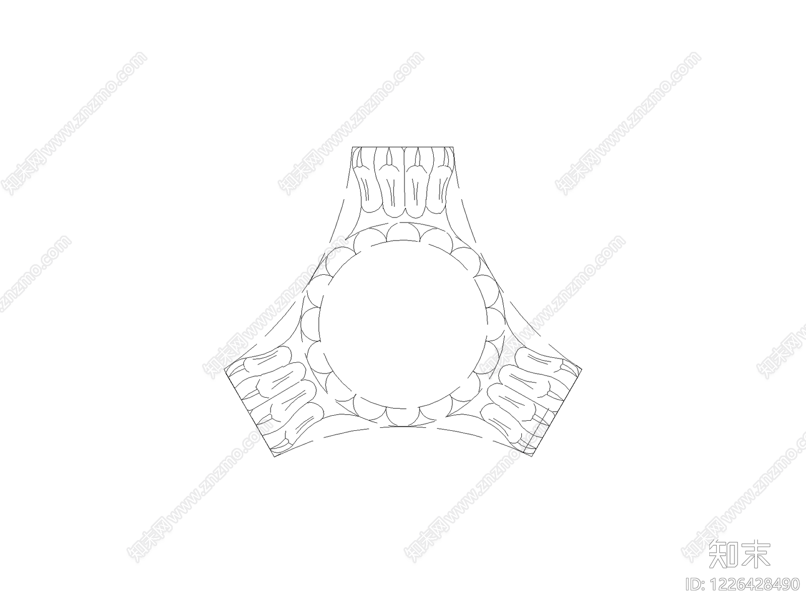 雕塑装饰构件cad施工图下载【ID:1226428490】