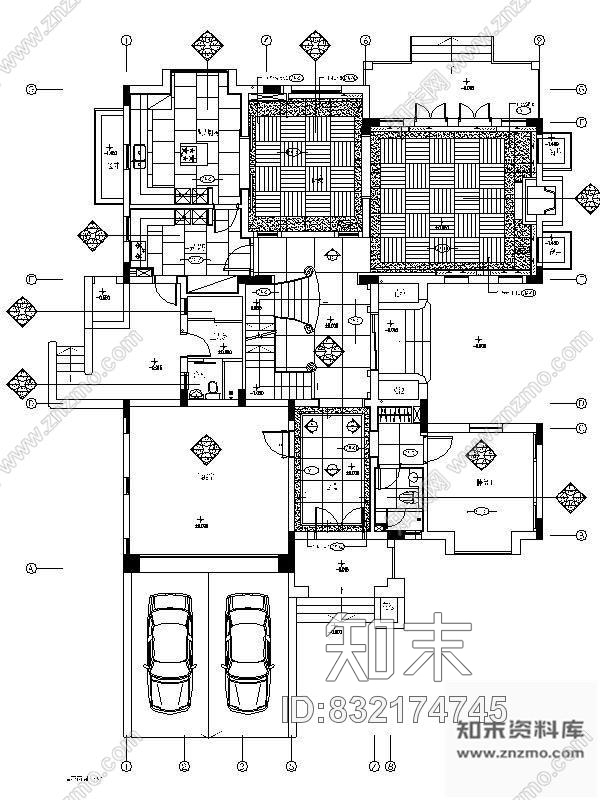 图块/节点高档别墅平面图施工图下载【ID:832174745】