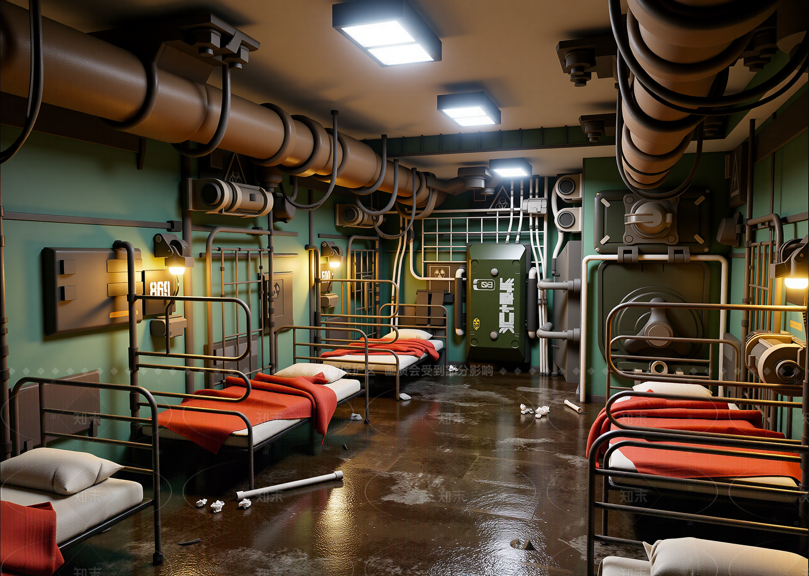 现代宿舍3D模型下载【ID:1214983158】