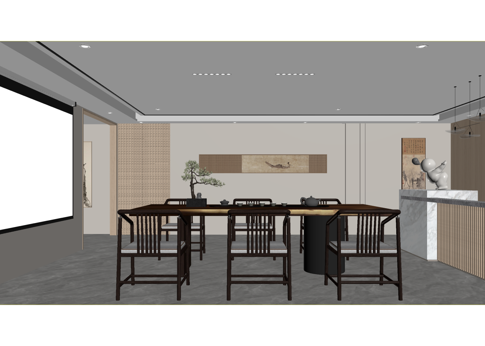 现代茶馆3D模型下载【ID:1215034571】