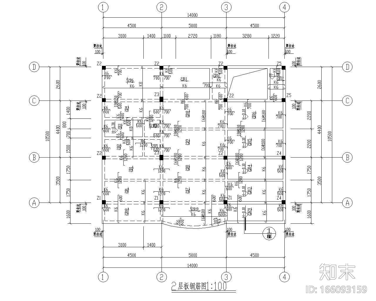 四层商业框架结构cad施工图下载【ID:166093159】