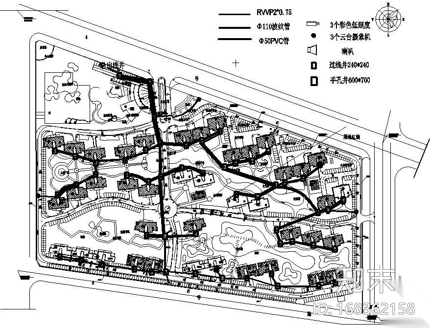 某小区弱电管网布置图施工图下载【ID:168362158】