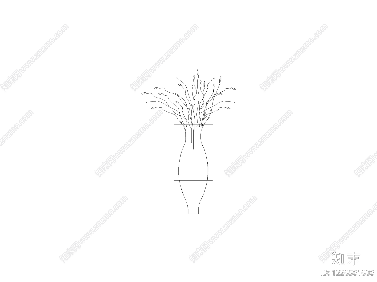 种绿植盆栽图块cad施工图下载【ID:1226561606】