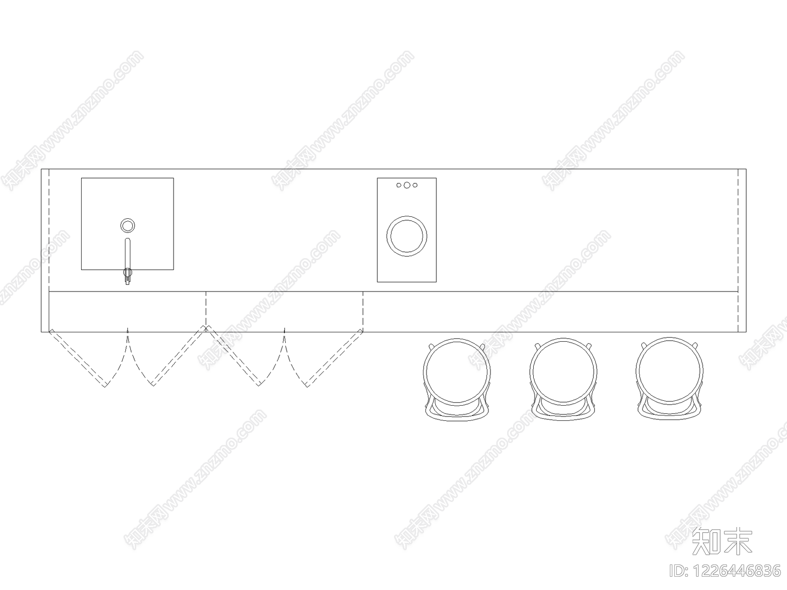 现代厨房设施CAD图纸