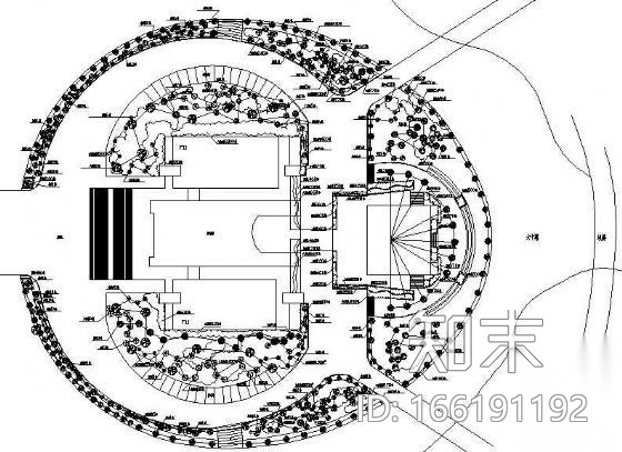 某学院图书馆周边园林景观竣工图cad施工图下载【ID:166191192】