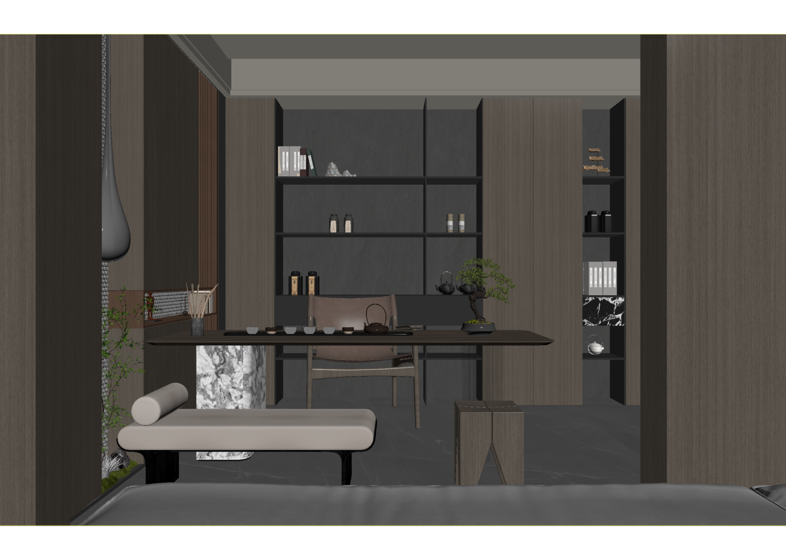 现代茶室3D模型下载【ID:1215129073】