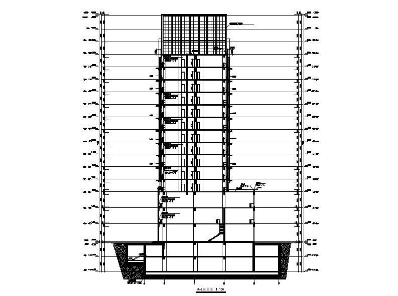 [宁夏]高层框剪结构美容医院建筑施工图cad施工图下载【ID:151583165】