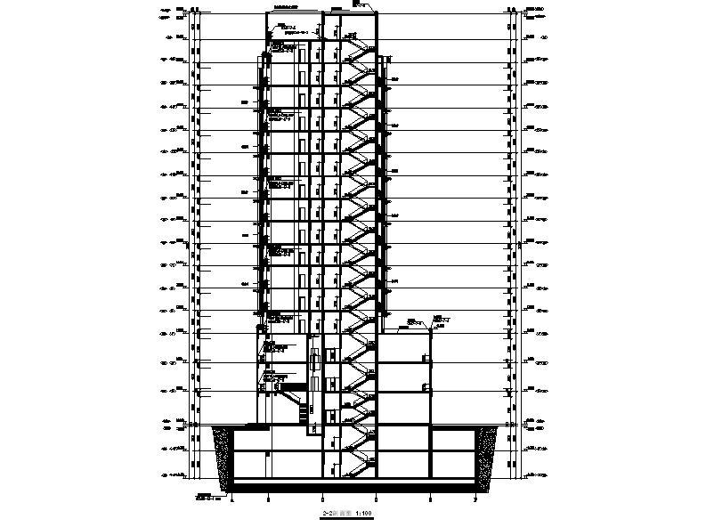 [宁夏]高层框剪结构美容医院建筑施工图cad施工图下载【ID:151583165】