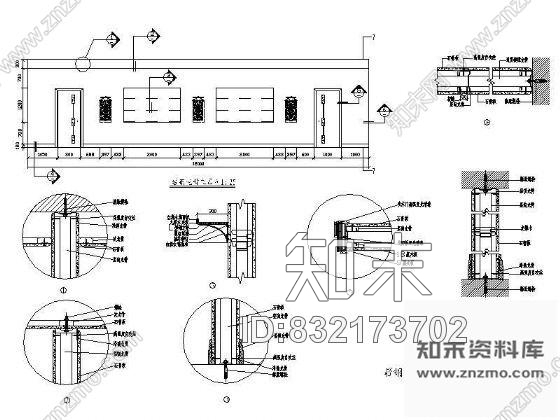 图块/节点轻钢龙骨隔墙施工图cad施工图下载【ID:832173702】