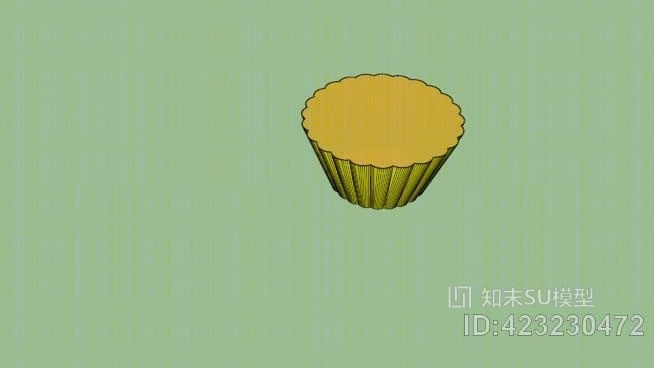 黄色茶杯蛋糕桌SU模型下载【ID:423230472】
