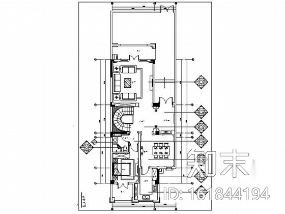 [江苏]蓝色梦幻欧式风格三层别墅室内装修施工图（含水...施工图下载【ID:161844194】