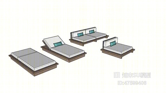 躺椅SU模型下载【ID:919305683】