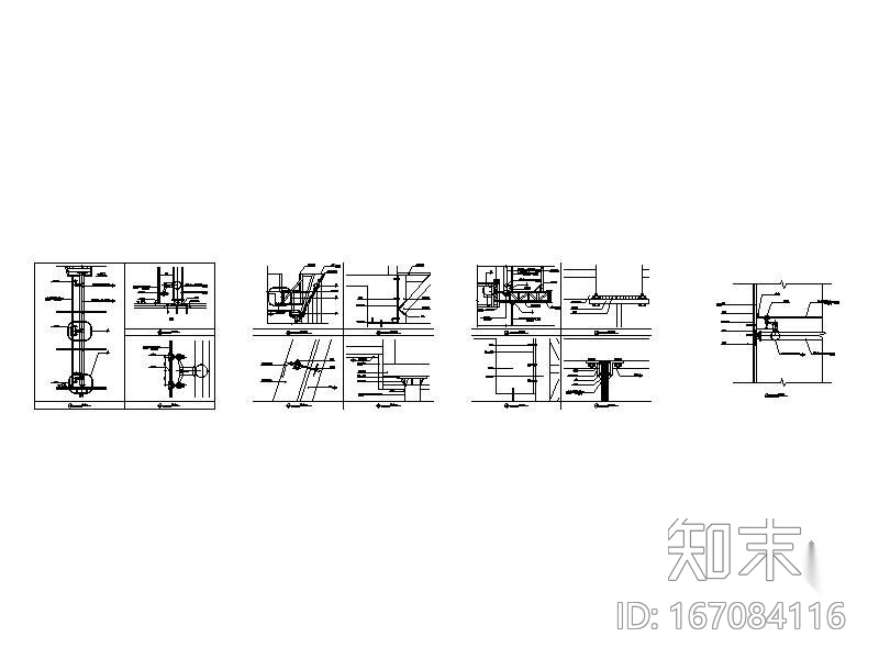 某多功能影剧院玻璃幕墙节点详图cad施工图下载【ID:167084116】