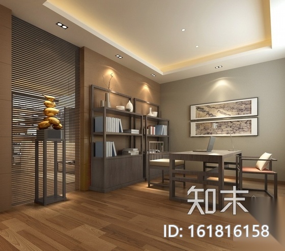 [江苏]某现代中式双层别墅室内装修施工图（含效果）cad施工图下载【ID:161816158】