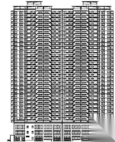 某三十一层商住楼建筑施工图（106.3米）cad施工图下载【ID:149789160】