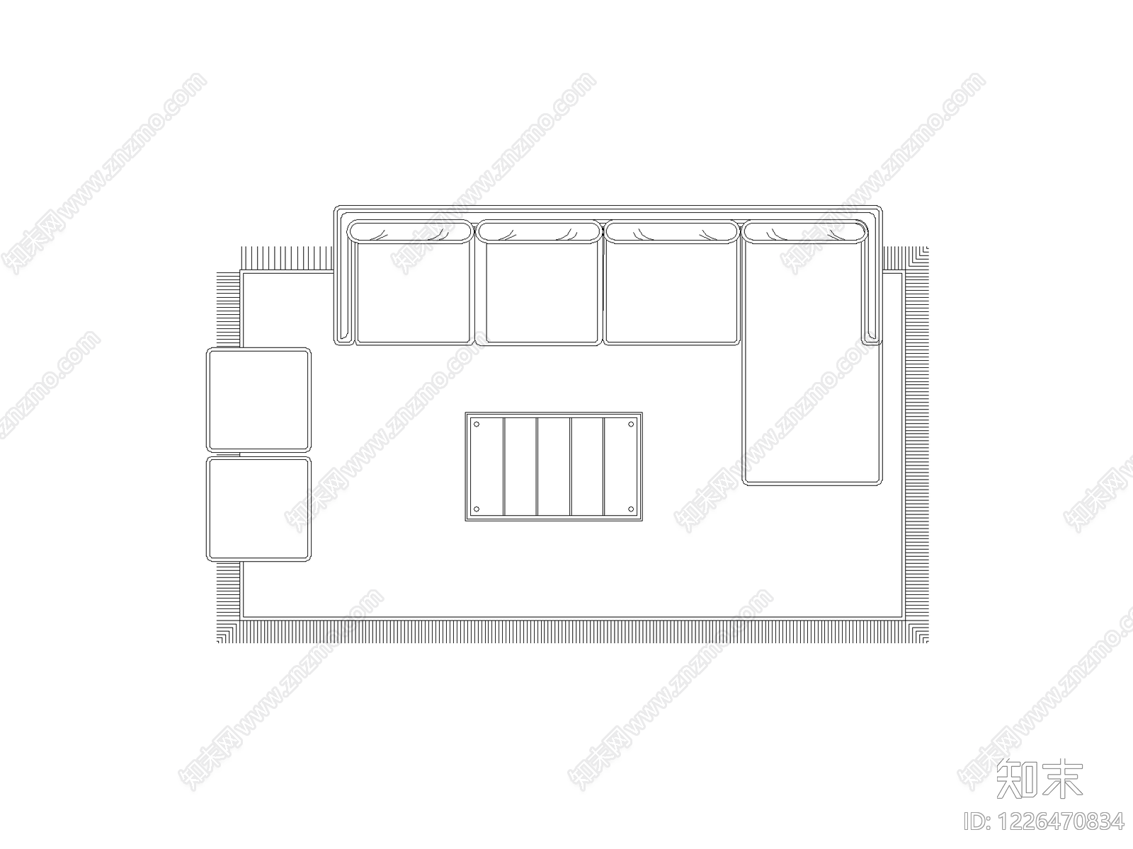 沙发cad施工图下载【ID:1226470834】