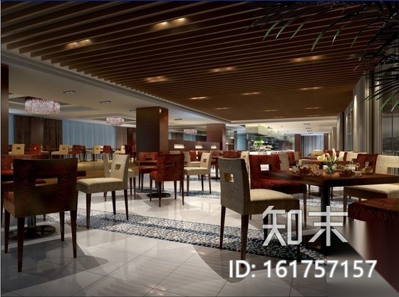 [安徽]国际酒店西餐厅室内装修图（含效果）cad施工图下载【ID:161757157】