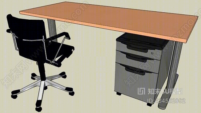 办公桌GT188H木目SU模型下载【ID:434552002】