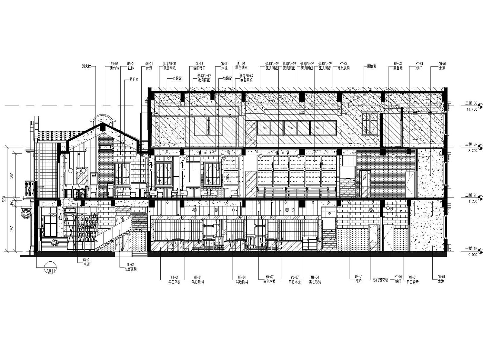 上海工业风精酿啤酒吧餐厅设计全套资料cad施工图下载【ID:1131206671】