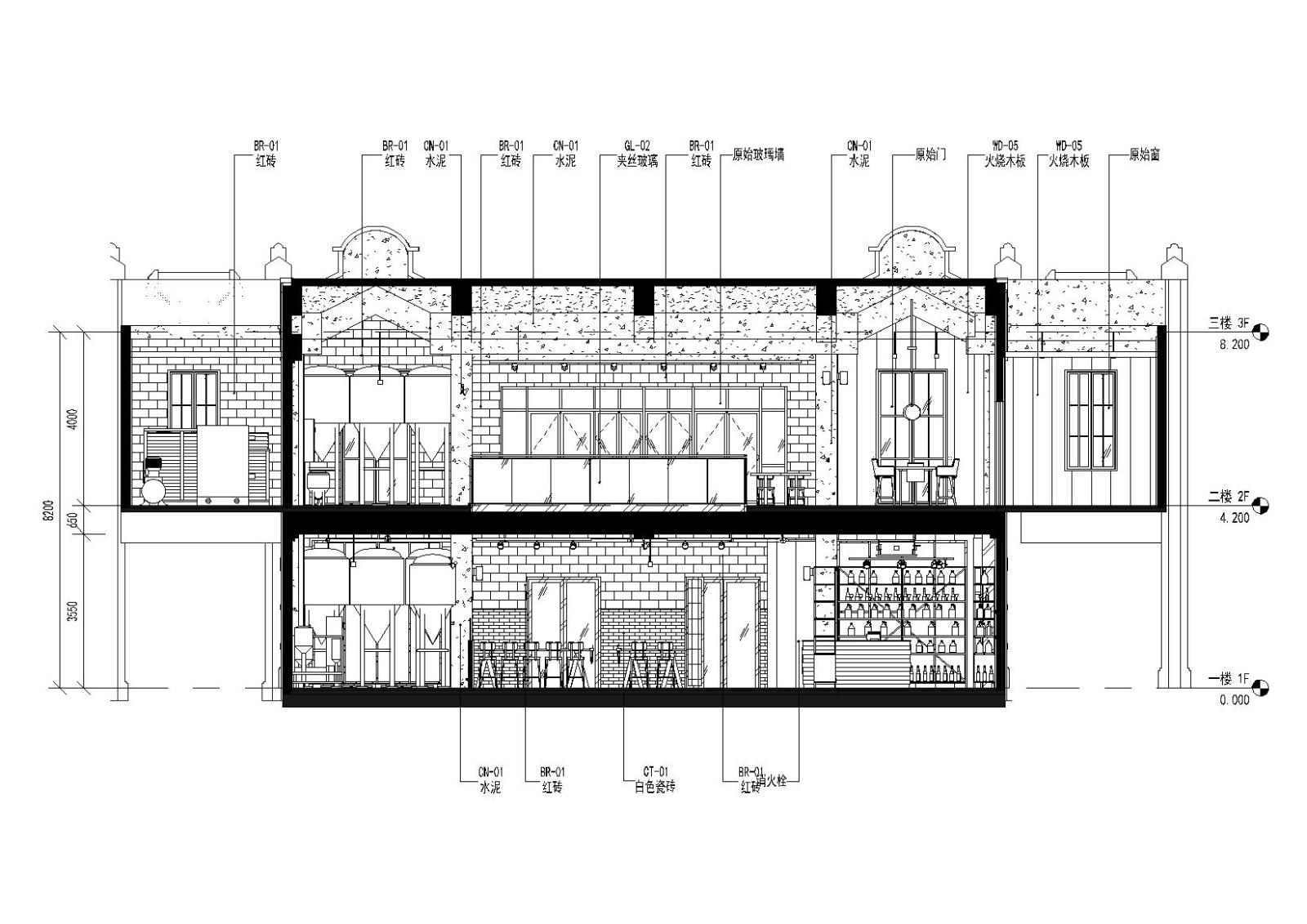 上海工业风精酿啤酒吧餐厅设计全套资料cad施工图下载【ID:1131206671】