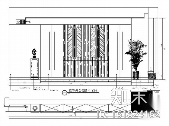 55平方办公室装修图（含效果）cad施工图下载【ID:161824162】