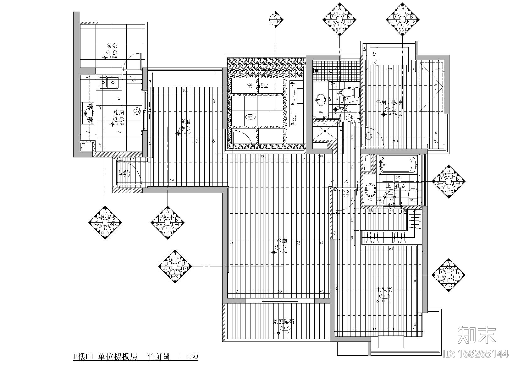 [上海]梁志天_上海滩花园一期三套户型图纸施工图下载【ID:168265144】