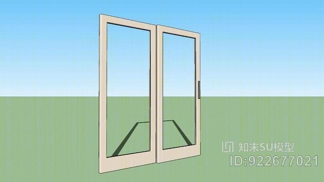 滑动玻璃门SU模型下载【ID:922677021】